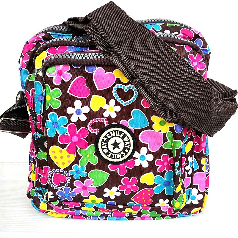 Vienna Linz Tas Selempang Wanita Flower Bunga SIMMY 24x8x23cm Casual Messenger Sling Bag Korea Nylon Waterproof Women Fashion Accessories Feminim Tas Bahu Slempang Kuliah Kampus Jalan Travel Tempat Makeup Kosmetik Gadget Dompet Fashionable
