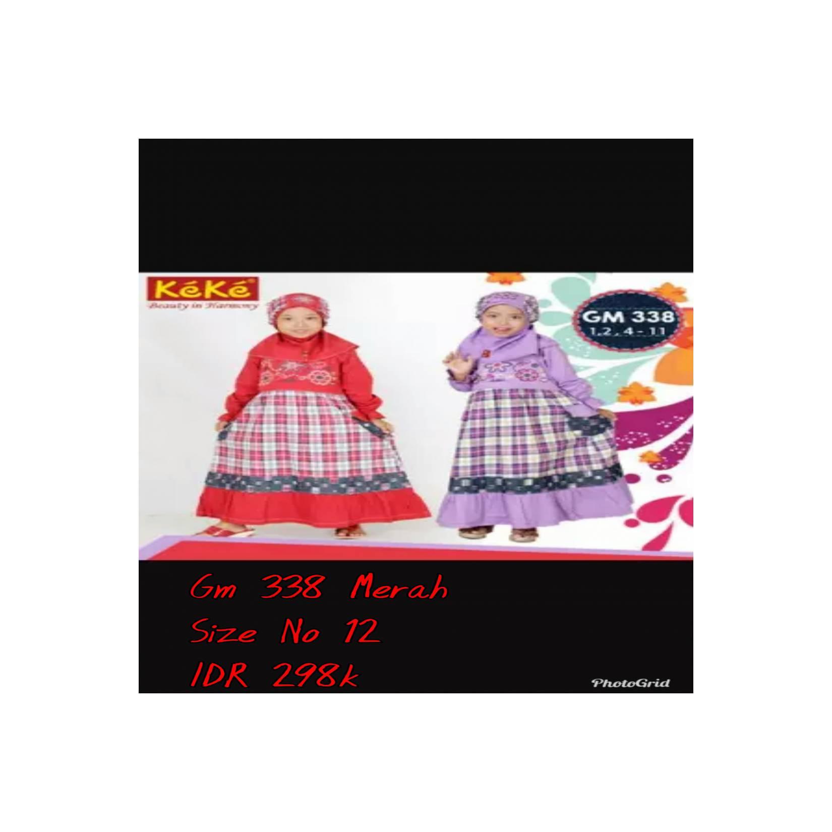 Keke Baju Anak Muslim GM 338 Merah No12 Diskon / Sale / Obral 25%