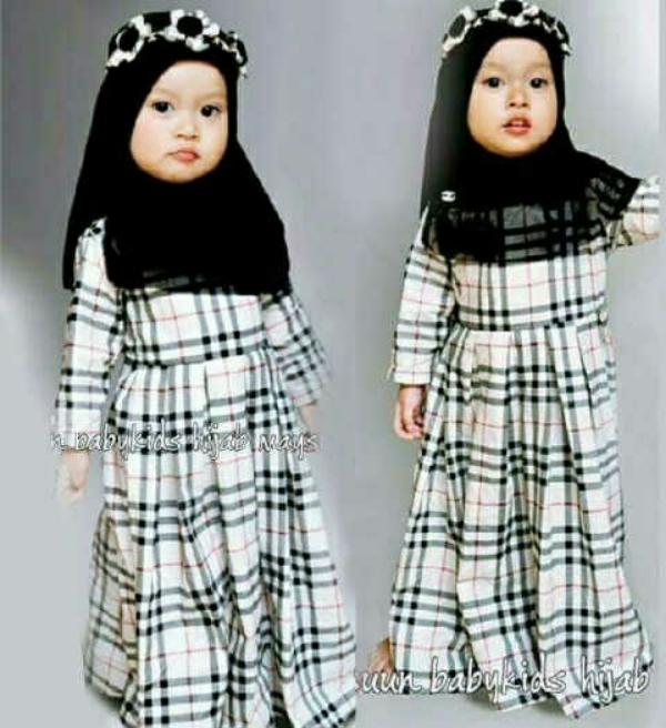 Champ Gamis Syari Anak Perempuan Kotak - Baju Muslim Anak Perempuan
