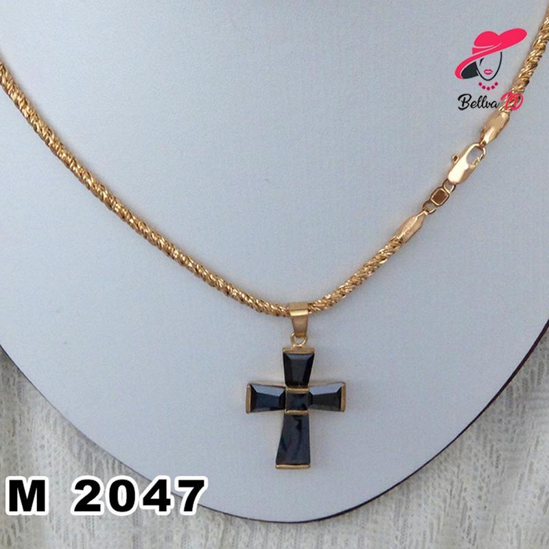 Jual Aksesoris Kalung Salib Batu Hitam M 2047
