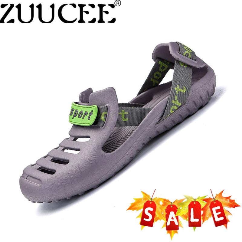 ZUUCEE Musim Panas Pria Sepatu Pantai Sepatu Flat Berongga Sandal Bernapas Sepatu Lubang - intl