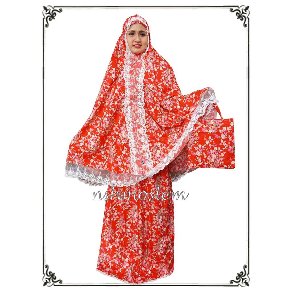 MUKENA DIAN KATUN JEPANG ORI SERI B by NSH (GESER 2 WARNA CANTIK) RED