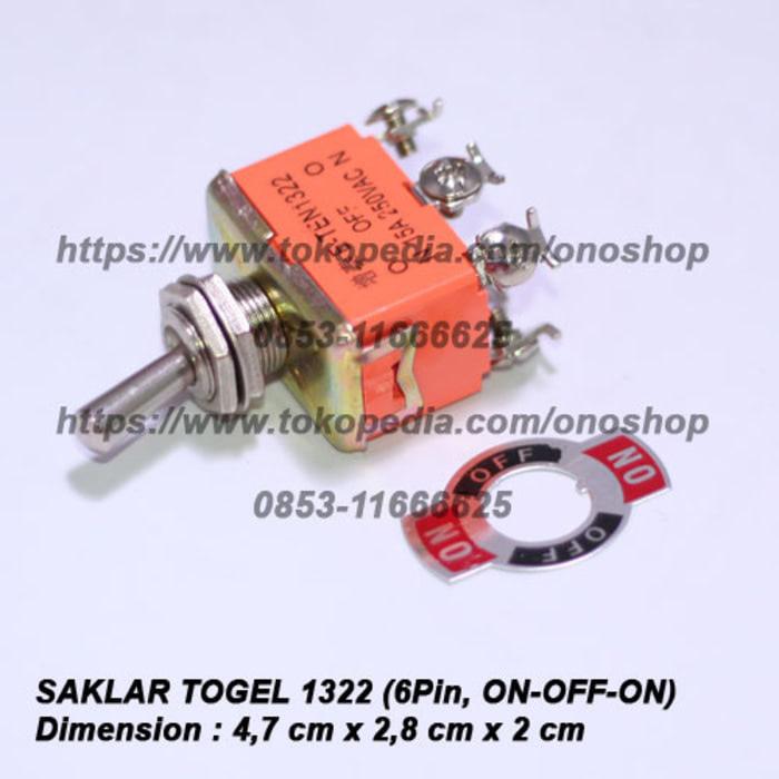 Saklar Togel 1322 (6 Pin ON-OFF-ON)