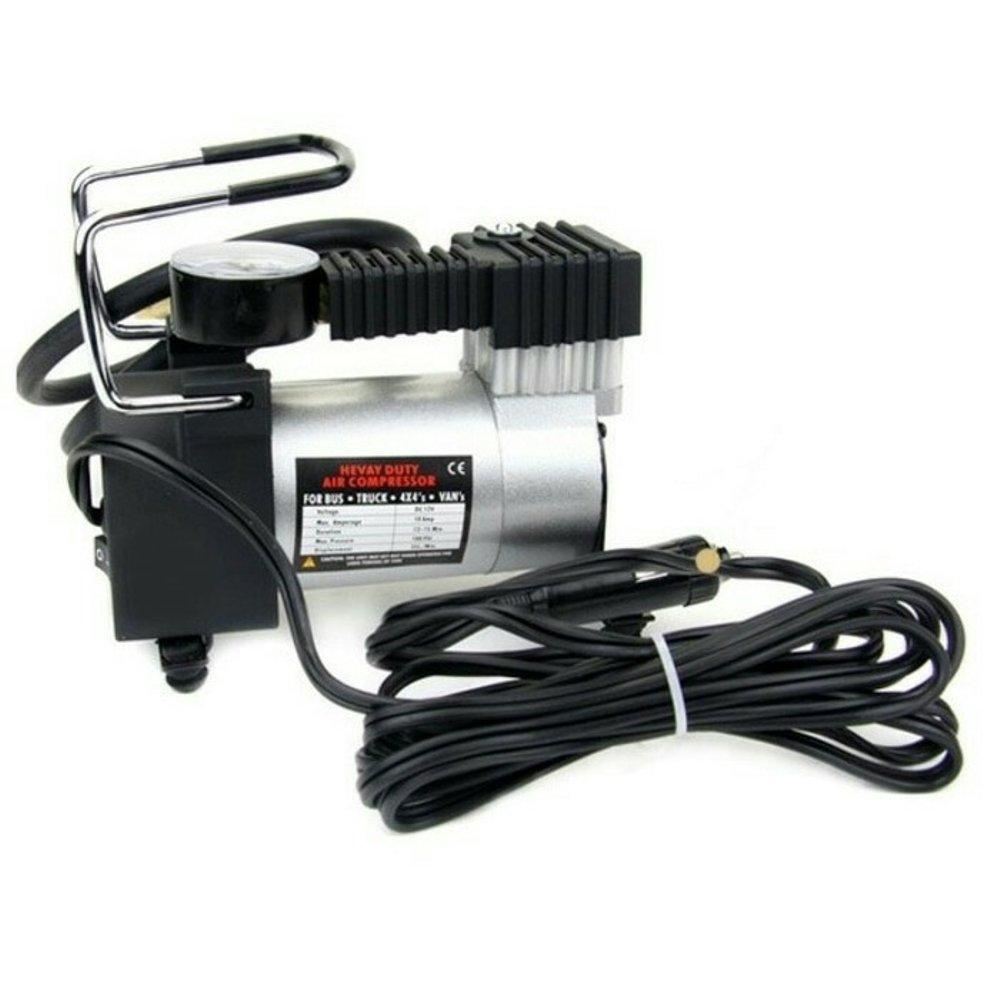 Mini Heavy Duty Pompa Ban Compressor Portable DC12V 965KPA 140Psi - Black