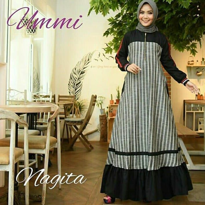 Baju Original Nagita #2 Dress Balotely Gamis Muslim Modern Maxy Gaun Rok Panjang Wanita Muslimah Simple Trend 2018