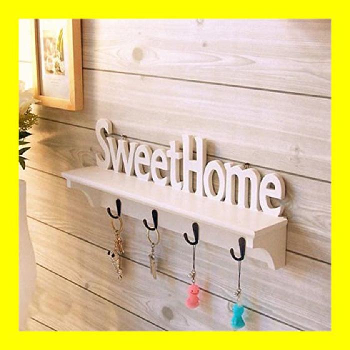 SALE Rak Dinding Vintage SWEETHOME 4 Hook Gantungan Minimalis Gantung