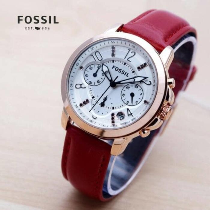HARGA SPESIAL!! Jam Tangan Wanita Fossil Tali Kulit - Jam Tangan Fossil Terbaru