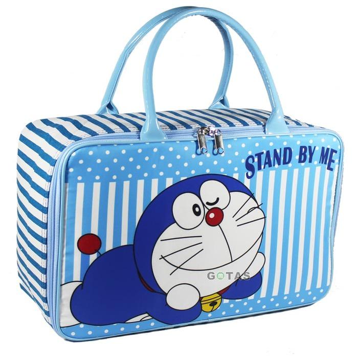 Travel Bag Koper Tas Kanvas Doraemon Stand By Me Ukuran Besar