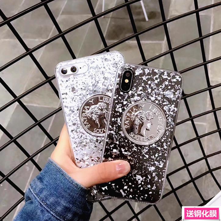 Some Selubung Ponsel Iphone7plus Jepang atau Korea Selatan Epoxy Koin Bedak Mengkilap