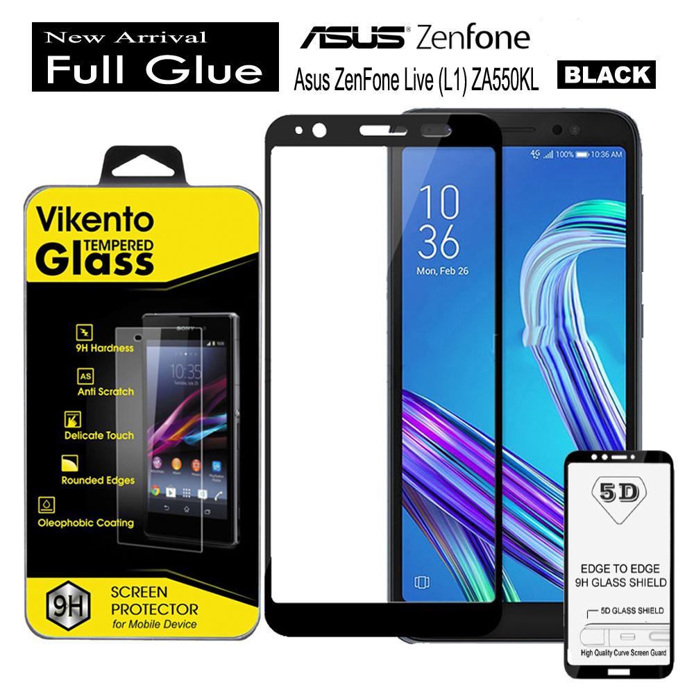 Tempered Glass For Asus Zenfone Live L1 - ZA550KL Full Glue Screen Protector - Hitam