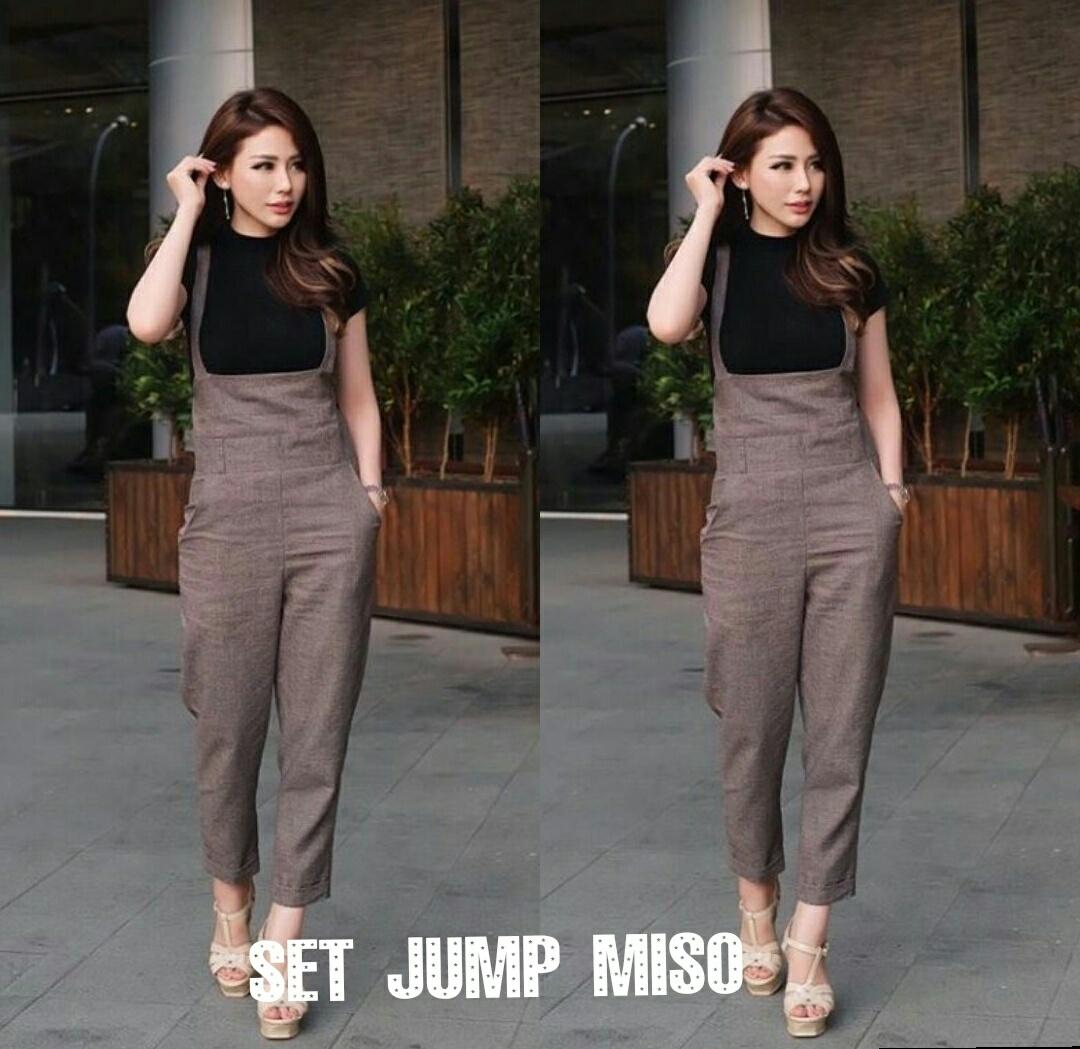 J&C Setelan Jumpsuit Miso / Jumpsuit Korea / Jamsuit Katun Denim / Casual Jumpsuit / Jamsuit Kasual / Jumpsuit Kasual / Jumpsuit Katun Denim / Playsuit Panjang / Playsuit Korea / Baju Terusan / Baju Santai Wanita