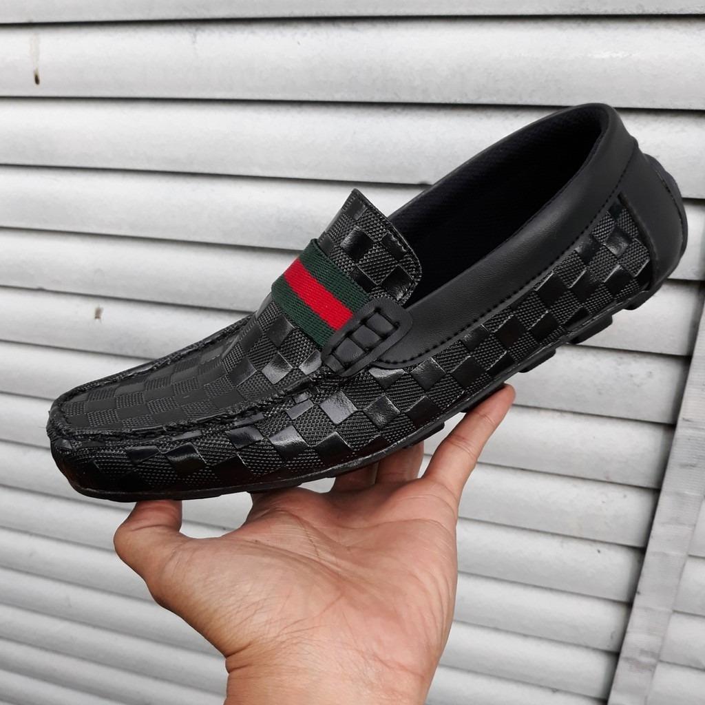 Sepatu pria guci slip on slop loafers pantofel kickers gucci ( lokal )
