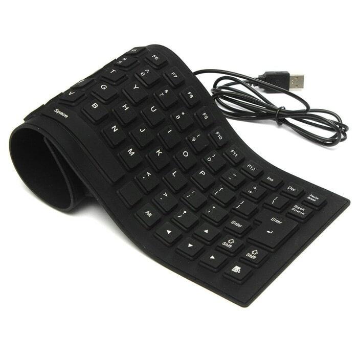 FLEXIBLE KEYBOARD LIPAT ANTI AIR - BISA DI GULUNG - BAHAN BERKUALITAS