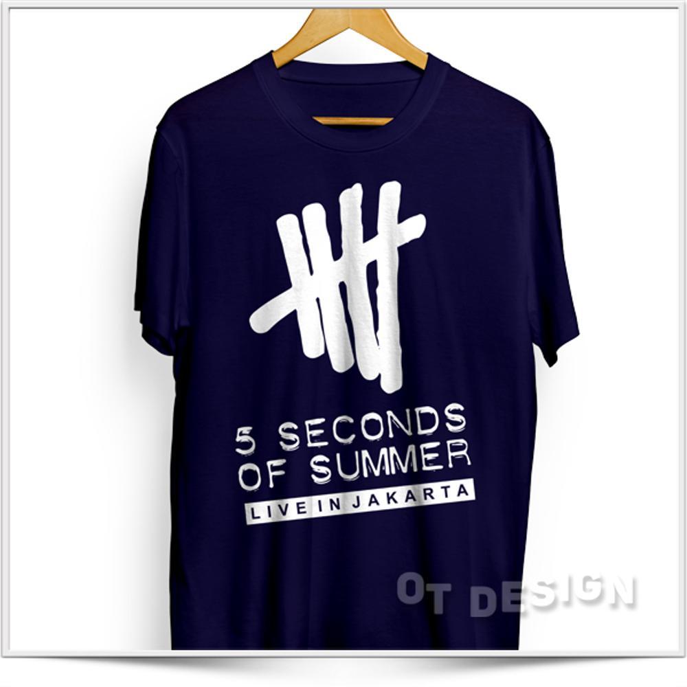 Kaos Konser @5SOS #5Sos #Jkt5sos 5SOS 5 SOS 5 Seconds Of Summer Live Concert In Jakarta 2016 Tour ( Concerts Distro Baju Gambar 5 Second 5Second Jadwal Maret Luke Hemmings Amnesia Calum Hood Ashton Irwin Ot_Design Desain #3 White Dongker