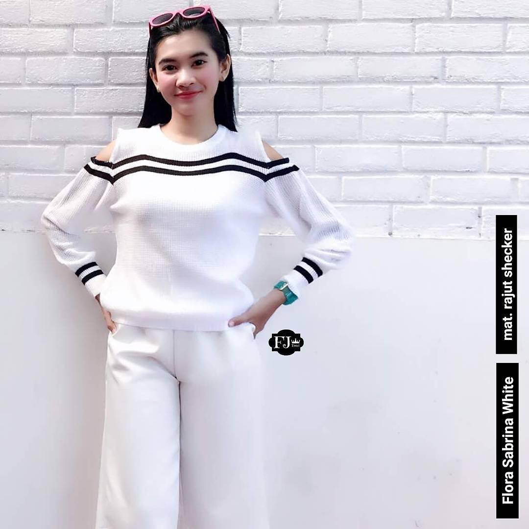 Baju Original Sweater Flora Sabrina Rajut Shecker Baju Wanita Panjang Cardigan Muslim Pakaian Atasan Hangat Wanita Outer Simple Baju Musim Dingin Casual Modern Trendy