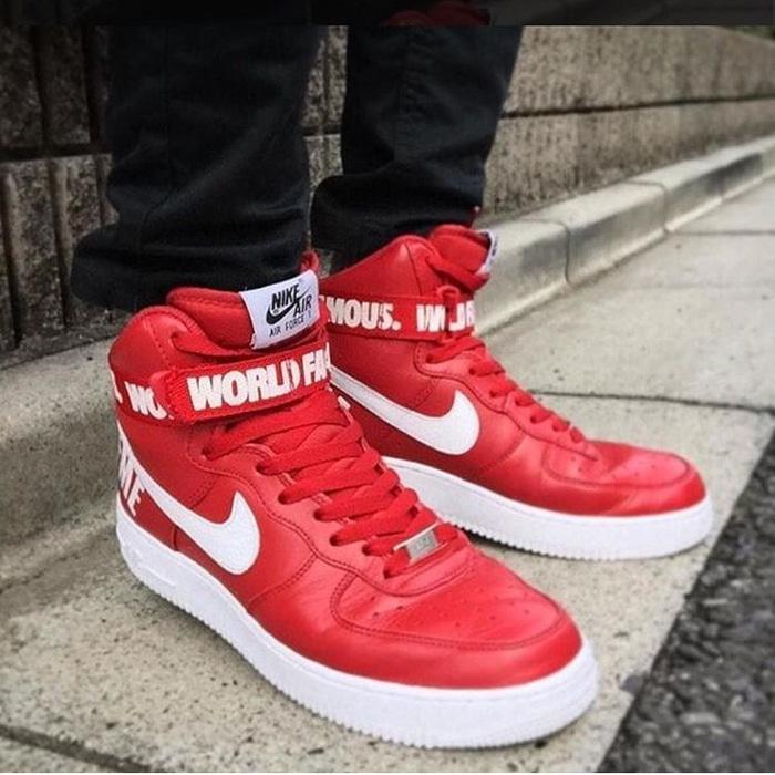 Nike Air Force High x Supreme Red Premium Original / sepatu nike - Q6gWDB