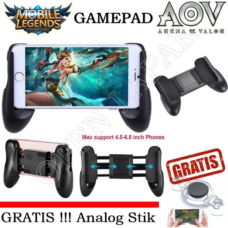 Game Pad Hand Grip Mobile , Game PAd MObile Joystick For Mobile Legend AOV PUBG + GRATIS Analog Stik