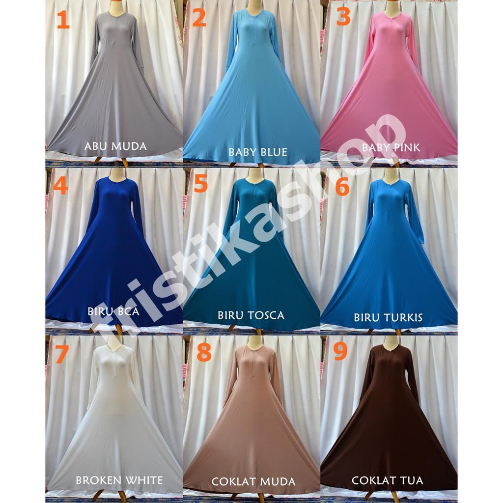 Gamis Jersey Polos / Busana Muslim / Baju Pengajian / Jersey Polos (HIJAU TOSCA)