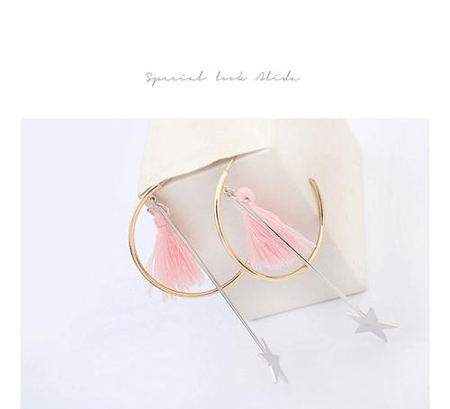 anting panjang bintang new star half ring earrings jewelry jan090