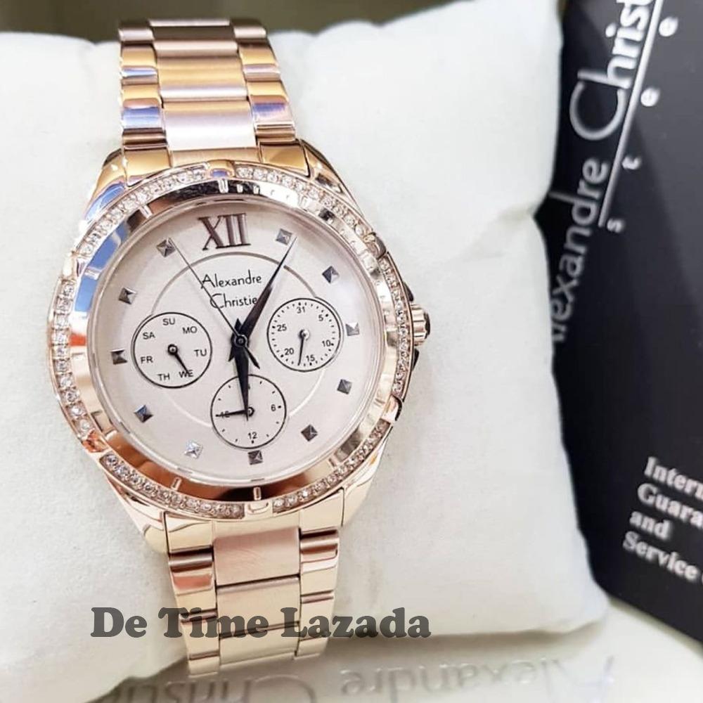 Alexandre Christie AC2644 Original Jam Tangan Wanita Stainless Steel Gold