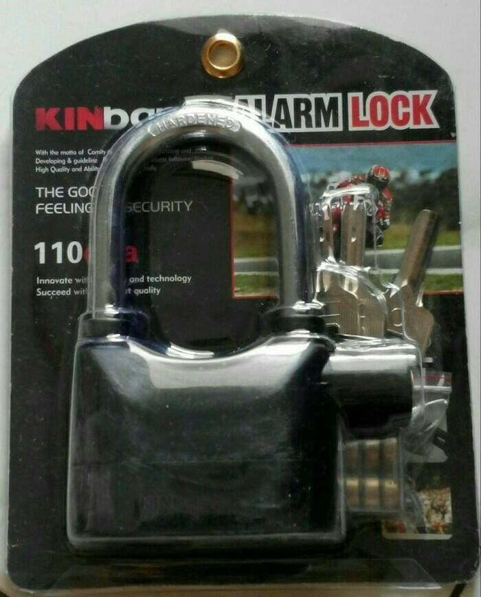 BEST SELLER!!! Gembok Alarm Alarm Motor Mobil Rumah Gudang Pagar Toko Merk KINBAR - k1Ia6a