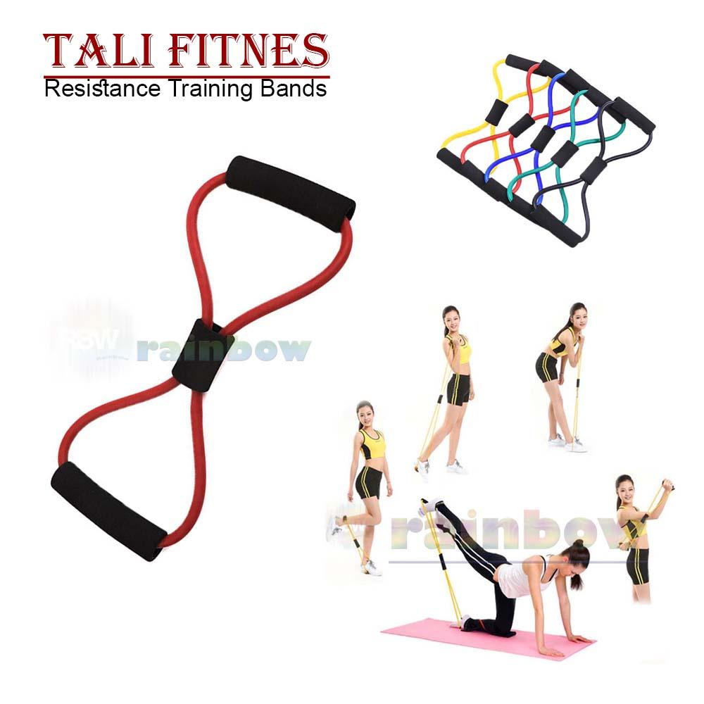 Rainbow Tali Fitnes Tali Bantu Otot Gym Fitness / Resistance Yoga & Pilates / Aksesoris Fitness / Resistance Yoga & Pilates / Tali Olahraga Murah / Tali Karet Yoga - Random