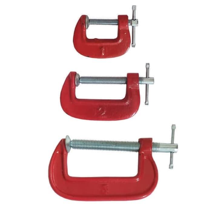 ORANGE KLEM C SET 3 PCS PENJEPIT CATOK KAYU BUKAN CLAMP C SET SELLERY