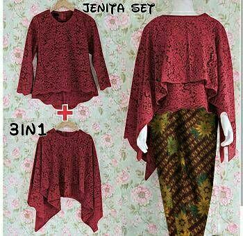 Grosir Hasanah Stelan 3in1 Kebaya Zubaidah - Stelan batik - Pakaian Pesta - Baju lebaran - Baju kondangan
