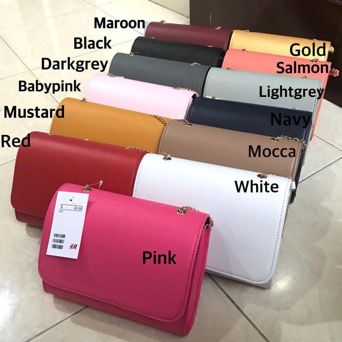 Rekomendasi Tas branded wanita pesta murah supplier HnM mini clutch hadiah unik