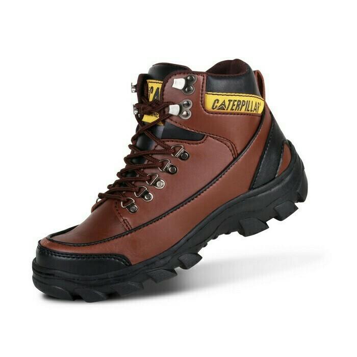 Sepatu Boots Pria Caterpillar Argon Safety Ujung Besi - Sepatu Proyek - Free Kaos Kaki