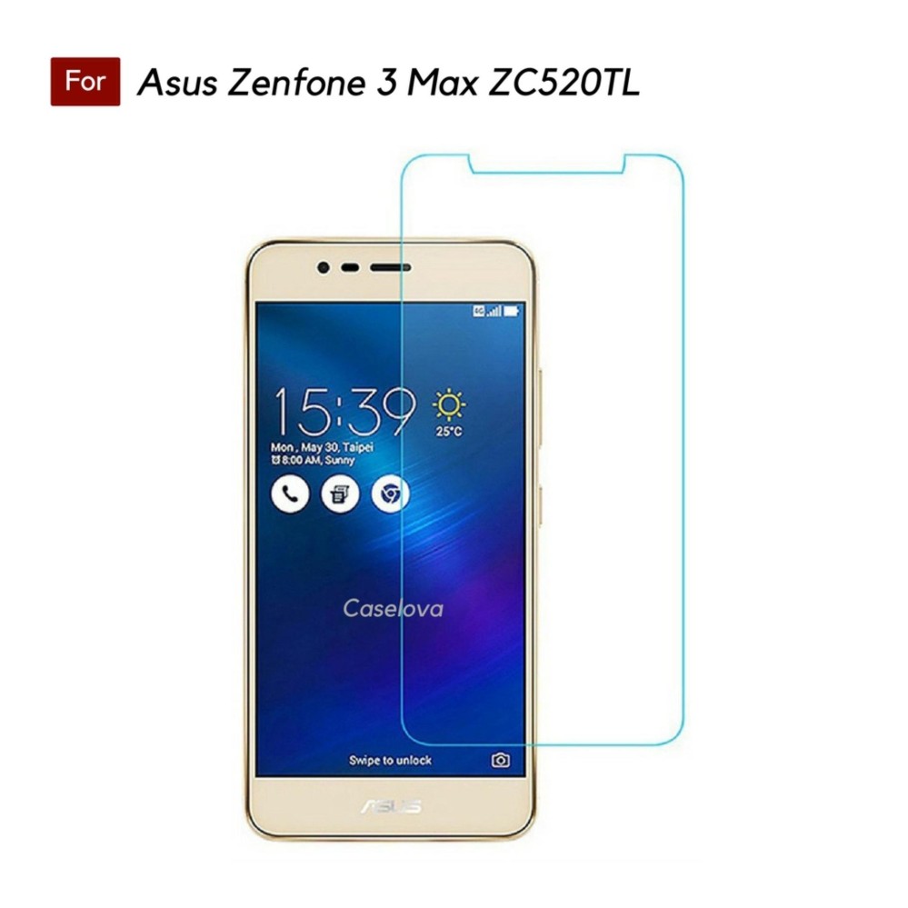Tempered Glass Screen Protector Anti Gores Kaca Asus Zenfone 3 Max 5.2 Inch ZC520TL - Clear