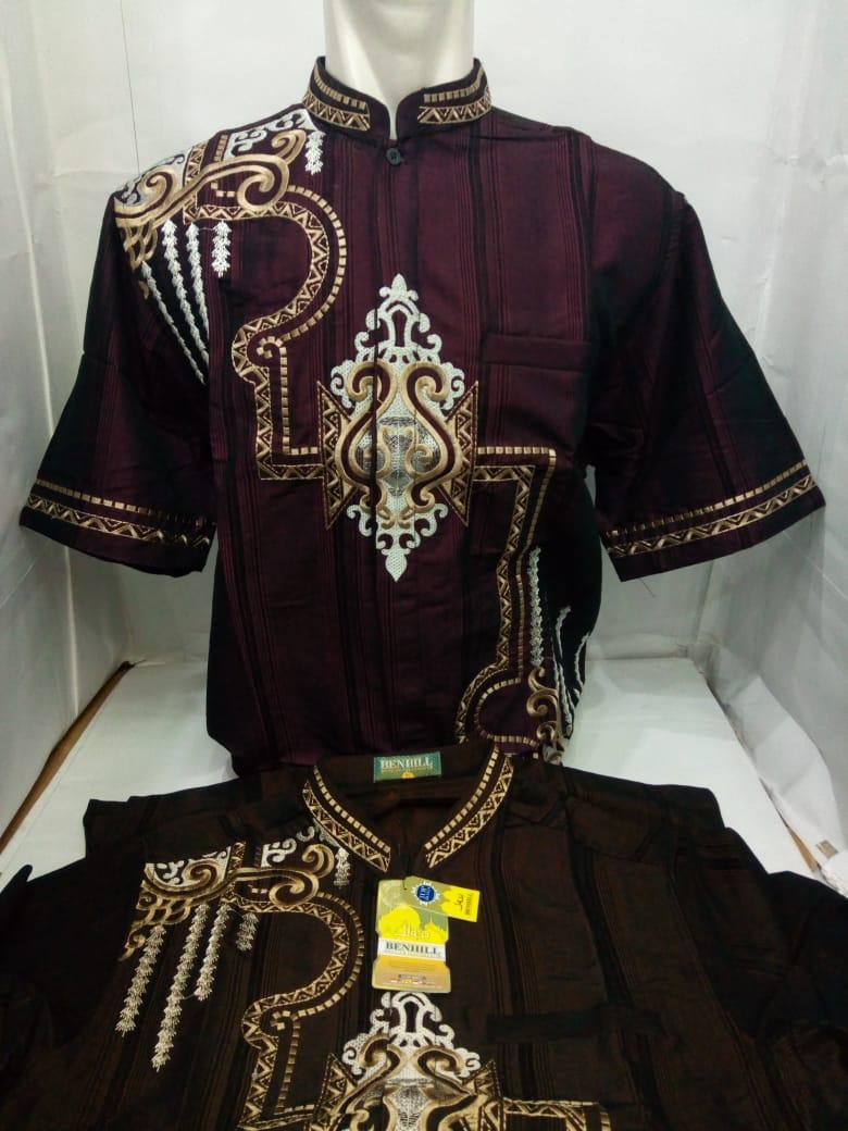 Baju Muslim / Baju Koko / Kemeja Muslim Pria Lengan Pendek - Merk Benhill - Toko Sumber Rejeki Jeans