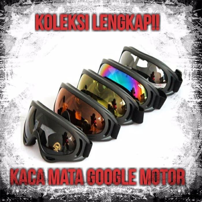 OBRAL Kaca Mata Hitam Google Helm Motor Cross Ski Sepeda PALING MURAH