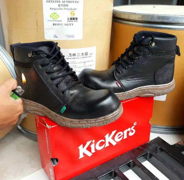 SEPATU SAFETY UJUNG BESI KICKERS PDL PDH TNI POLRI PROYEK LAPANGAN INDUSTRI KERJA TERLARIS