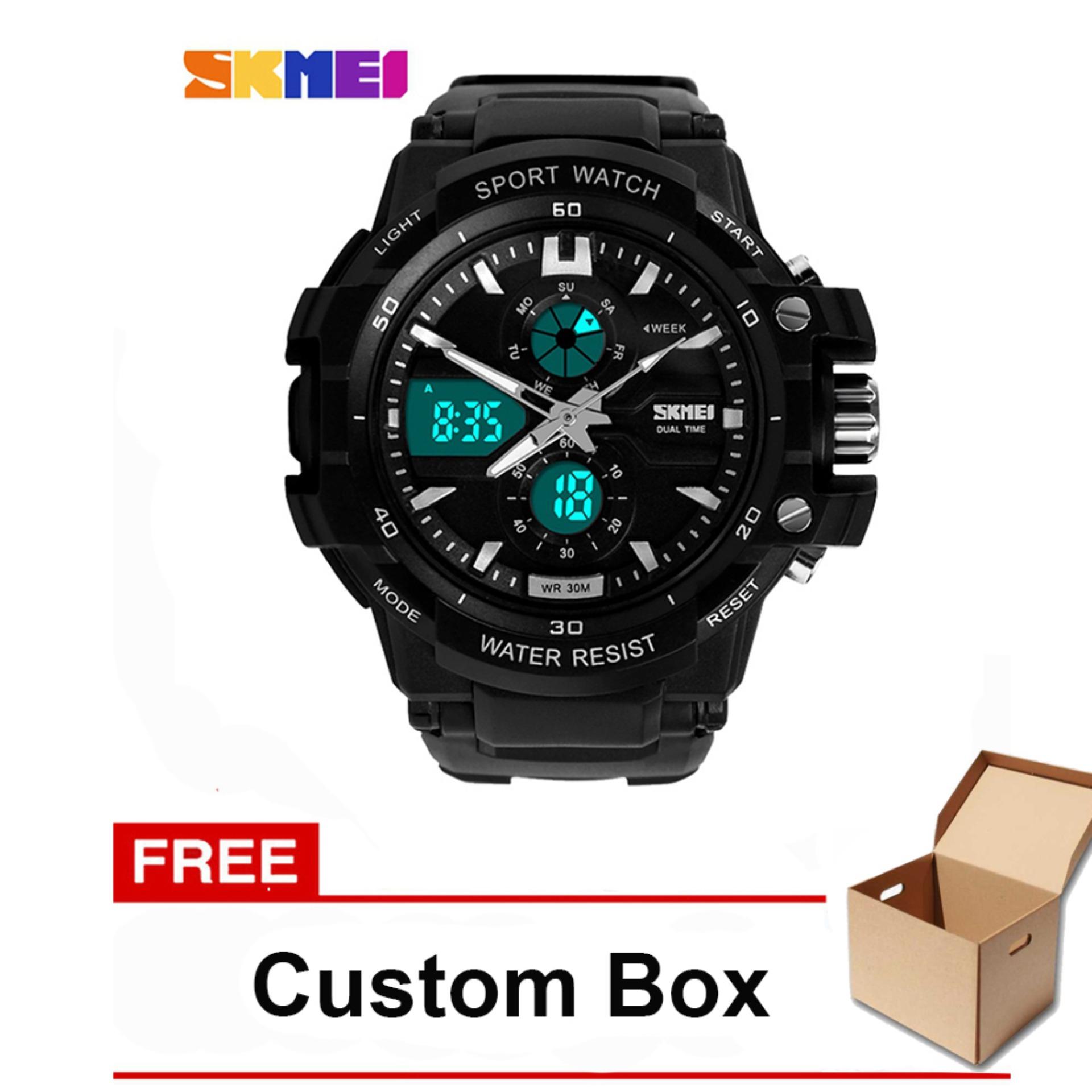 List Harga Power Amplifier Buatan China September 2018 Murah SKMEI 0990 Jam Tangan Pria S Shock Dual Time Sport Water Resistant 50M Hitam