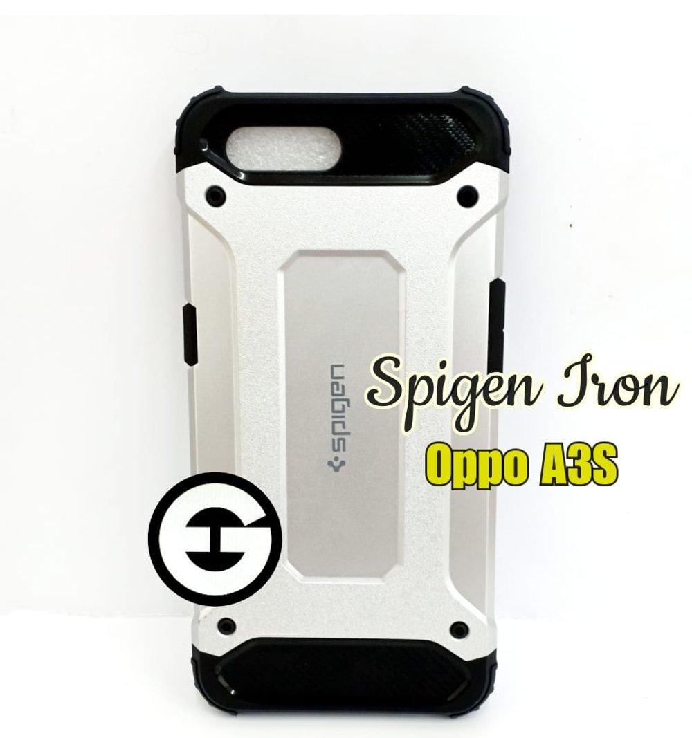 Case spigen Iron Man For OPPO A3S Air Cushion Tecknologi Soft Back Cover (prp)