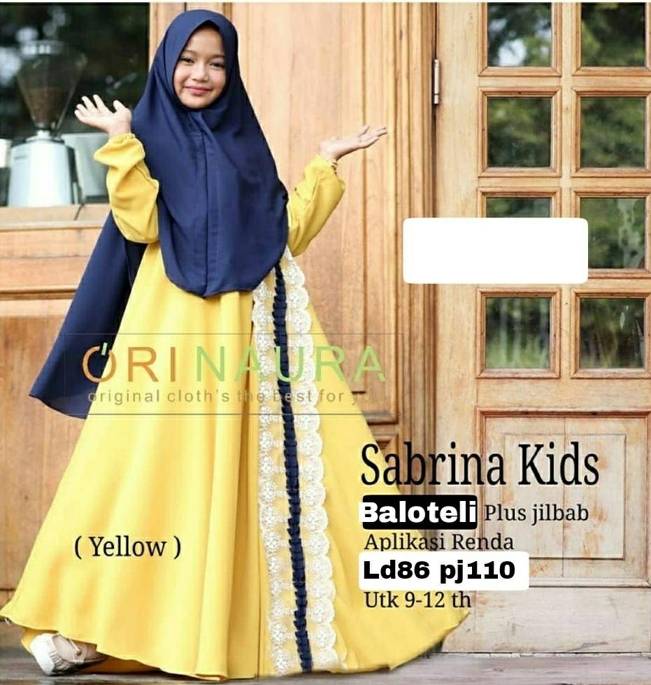 Grosir Hasanah Syari Kid Sabrina - Syari anak - Gamis Kids - Maxi Hijab Anak