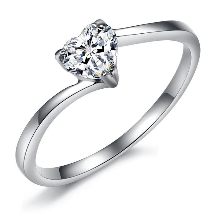 Titanium Cincin single wanita titanium anti karat dan hitam 05 love