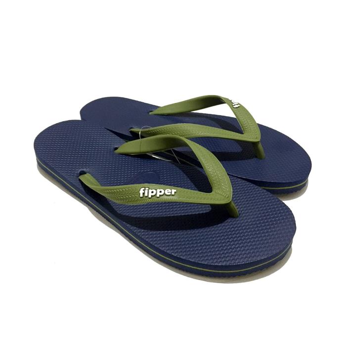 Promo: Sandal Fipper Slick Navy Green Amry - ready stock