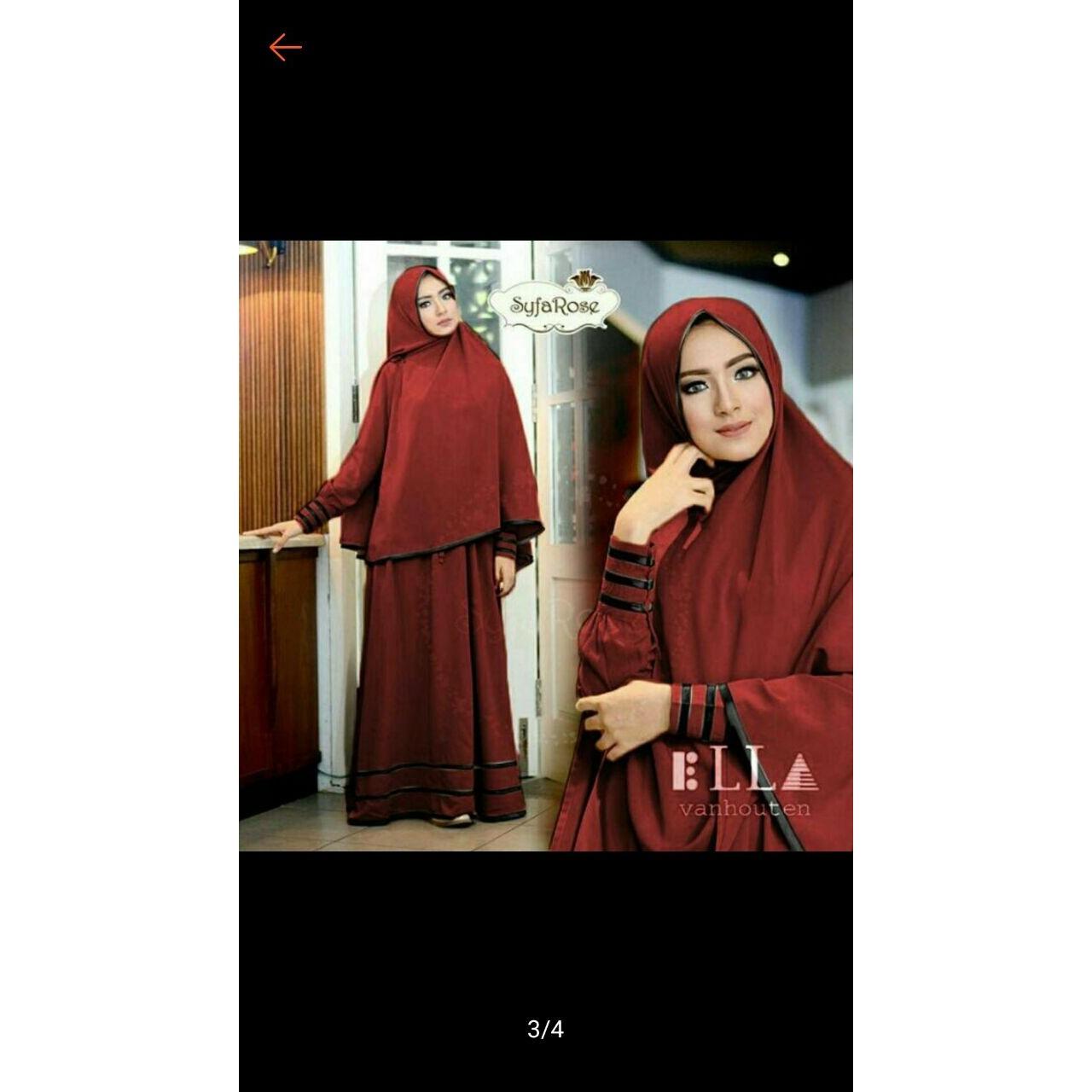 Fox-Gamis Murah Syari Hijab/Gamis set 2 in one/Baju Gamis muslimah JERSEY KOREA