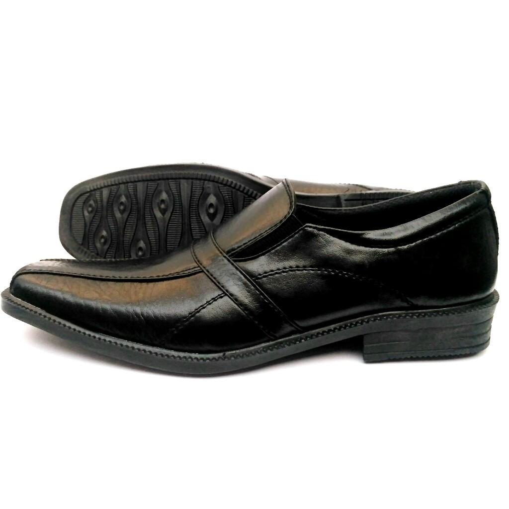 Manjix - Sepatu Pantofel Pria / Sepatu Formal Kerja Kantor / Sepatu Cowok Kantoran Slip On Kulit Sintetis