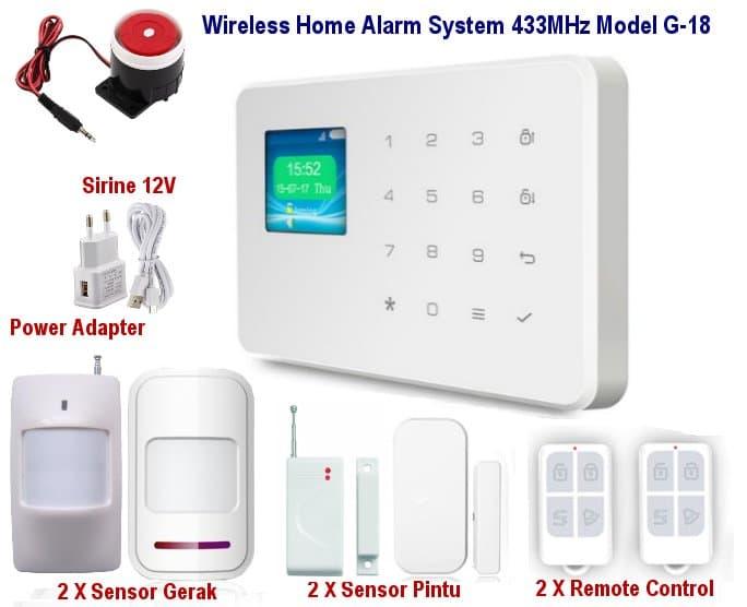 Promo Wireless GSM Alarm System Untuk Rumah Ruko Apartemen Model G18 SET02 Original