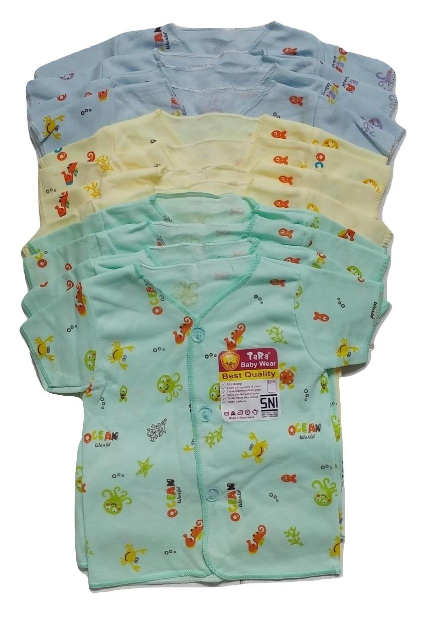 Jelova Angela Setengah lusin Baju Atasan Pendek Tara Baby Bayi Motif Full Print Animal SNI Standart - Mixcolour