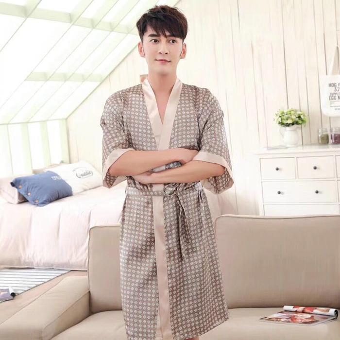 Kimono Pria Baju Tidur Kimono Renang Cowo Silk Satin Seserahan Nikah