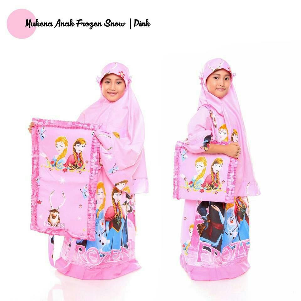 Madeena - Mukena Anak Karakter Frozen Snow - Pink