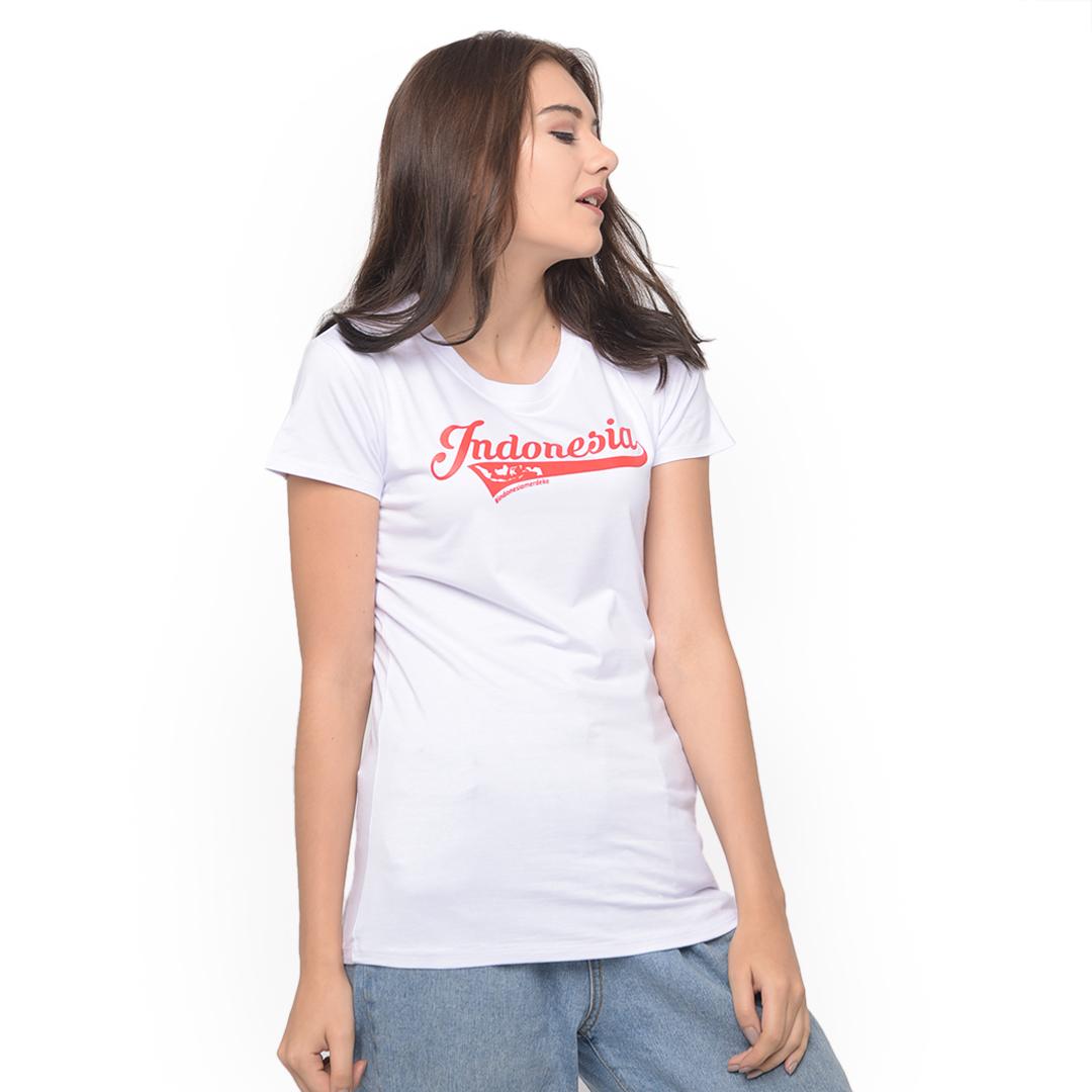 LEMONE Baju Kaos Wanita Indonesia Merdeka Putih 500SS106178