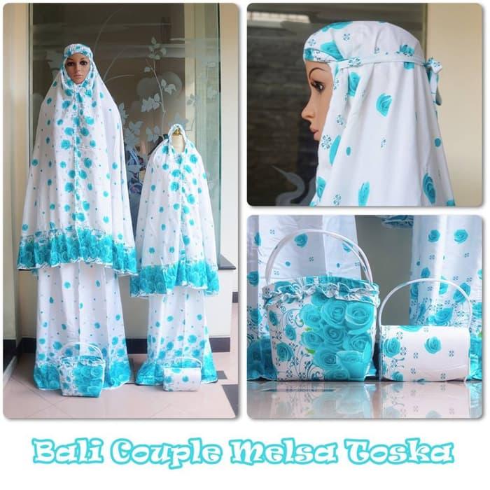 (Busana Muslim Muslimah) MUKENA COUPLE BALI MELSA TOSKA (IBU ANAK)
