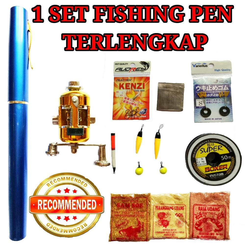 Lengkap Fishing Pen Mini Portable Pancing Pulpen Joran Pena Rod di lapak Andree Fishing or BFG andree_alivio