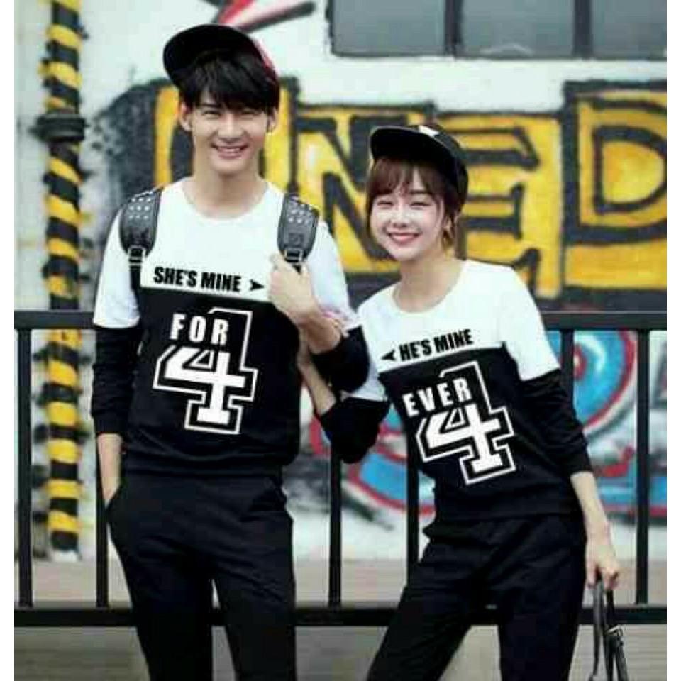 legiONshop-baju pasangan sweater pasangan sweater couple atasan murah pakaian couple terbaru baju kembar baju couple sweater kembar 4EVER (pria dan wanita )