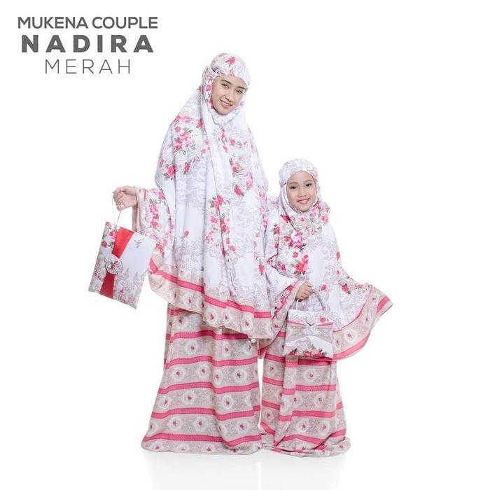 MUKENA COUPLE BALI NADIRA TAS PESTA MERAH (IBU+ANAK) / PERLENGKAPAN SHOLAT / TELEKUNG / MUKENA DEWASA DAN ANAK BERKUALITAS